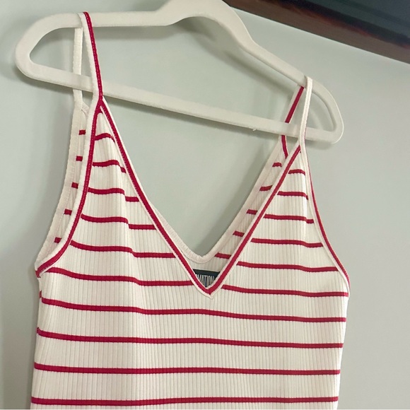 Reformation Red & White Striped Ribbed Tank Top | Size S - Picture 4 of 7